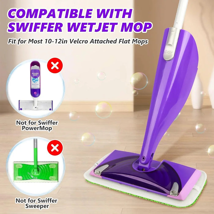 5 Pieces Reusable Mop Pads Compatible With Swiffer Wetjet Mops Wet Dry Head For Swiffer Wet Jet Mop Hardwood Floor Cleaning Green