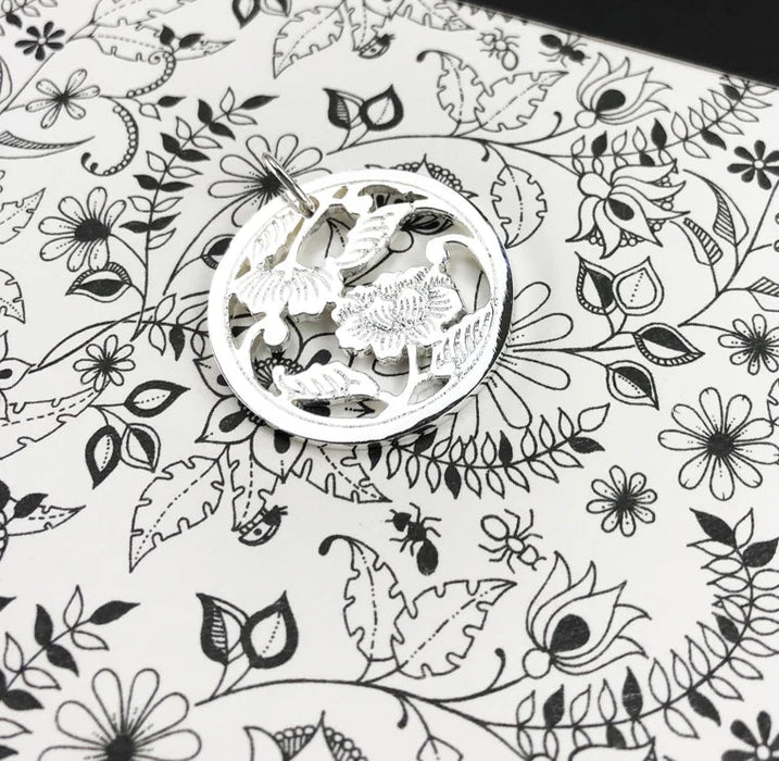 925 Sterling Silver Flower Ornament Pendant Glam Jewelry Trendy Gift For Women