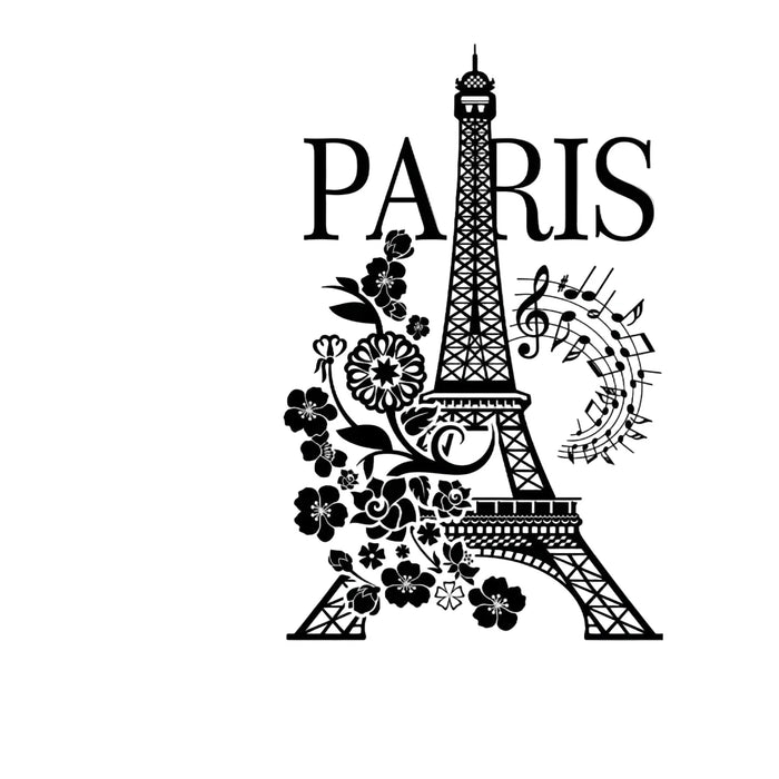 Eiffel Tower Flower Wall Sticker For Kids Room Decor