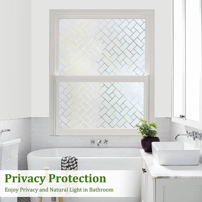 Frosted Window Film - Uv Protection Privacy Cross Pattern - Home / Office