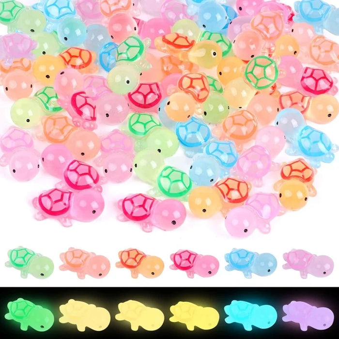 Mini Glow In The Dark Resin Turtles 6 Colors