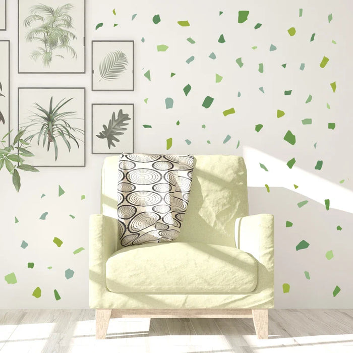 Green Terrazzo Pattern Wall Decals For Living Room Or Bedroom