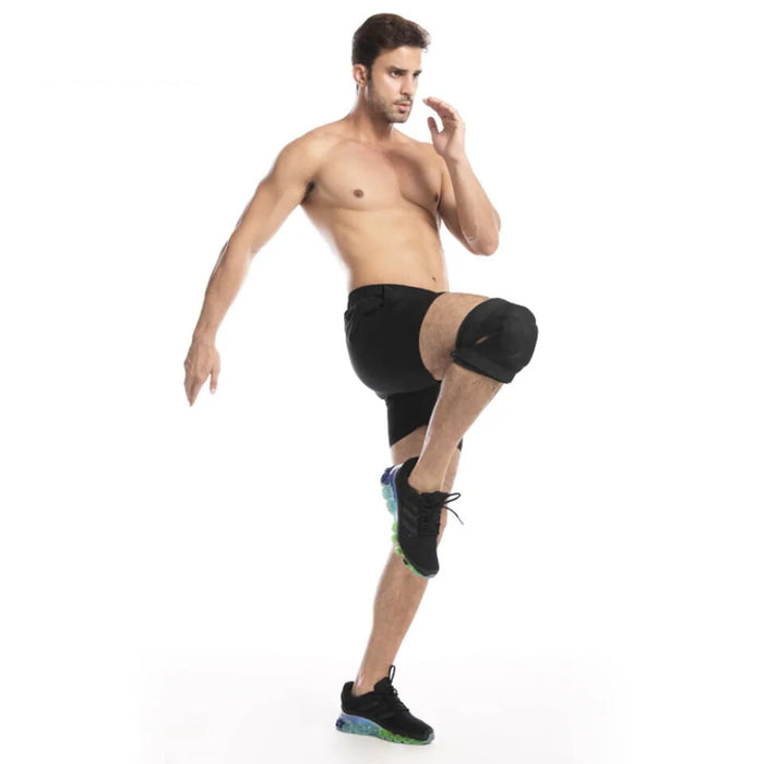 Pair of Adjustable Black Knee Pads For Sports Anti Slip Sponge Support