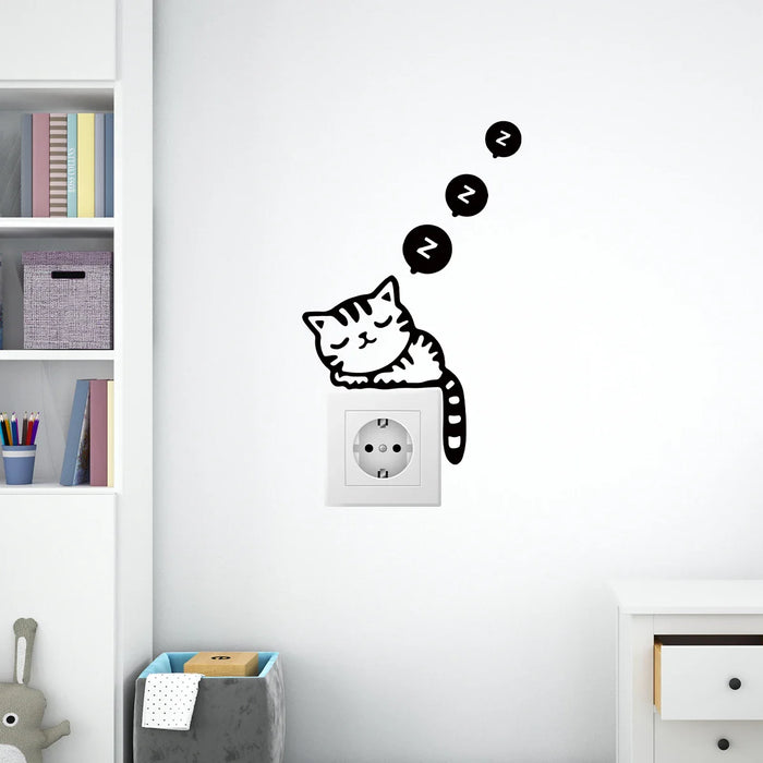 Adorable Cat Switch Sticker For Room Decor