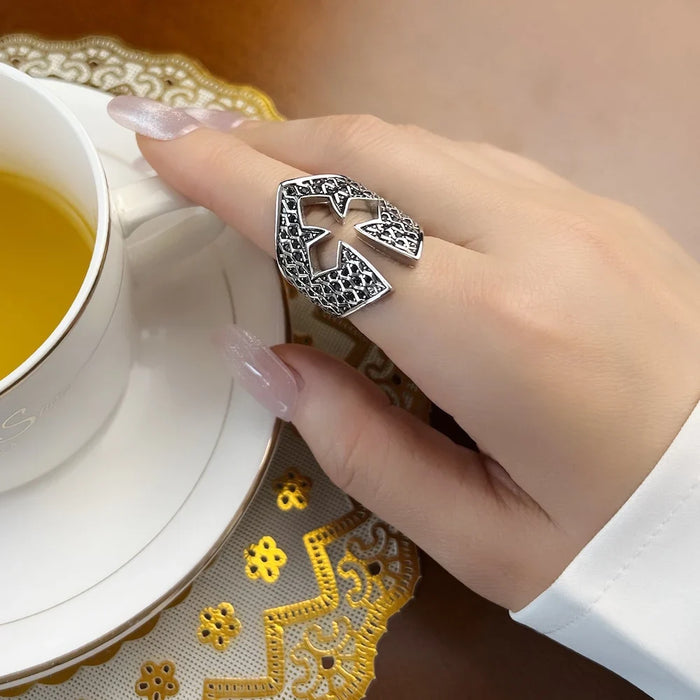 925 Sterling Silver Vintage Knight Helmet Ring