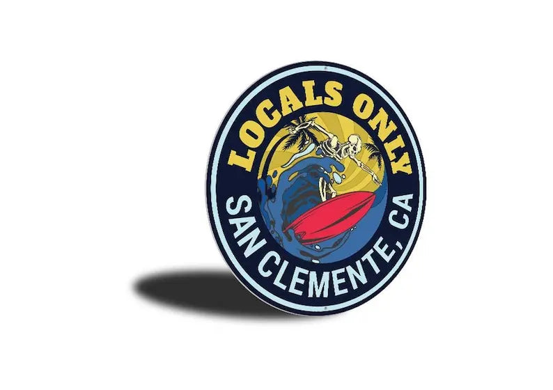 Surfing Lives Metal Sign Locals Only Decor