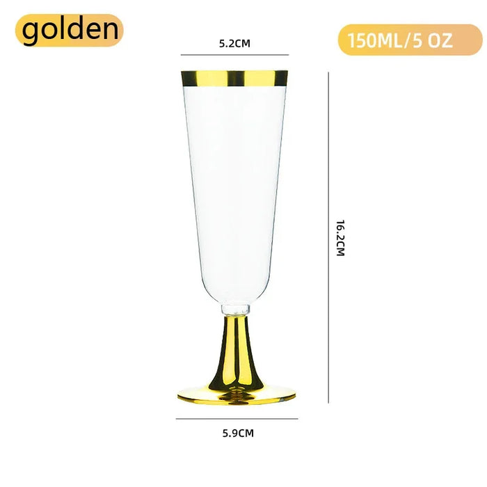 24 Piece Disposable Plastic Champagne Flutes For Weddings & Parties