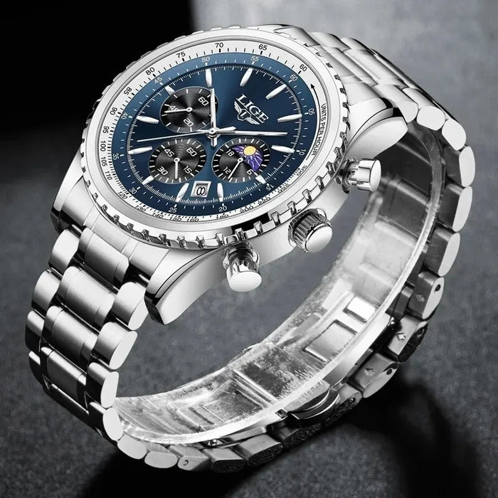 Luxury Mens Quartz Watch with Date and Chronograph
