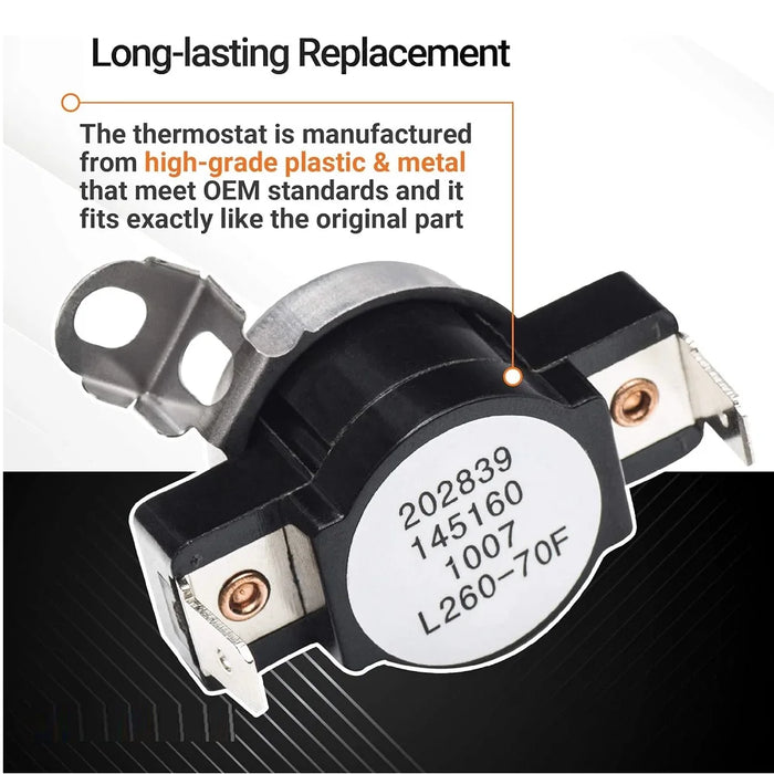 3204267 Dryer Safety Thermostat For Frigidaire Kenmore Electrolux Dryer 508516 73204267 Ap213147