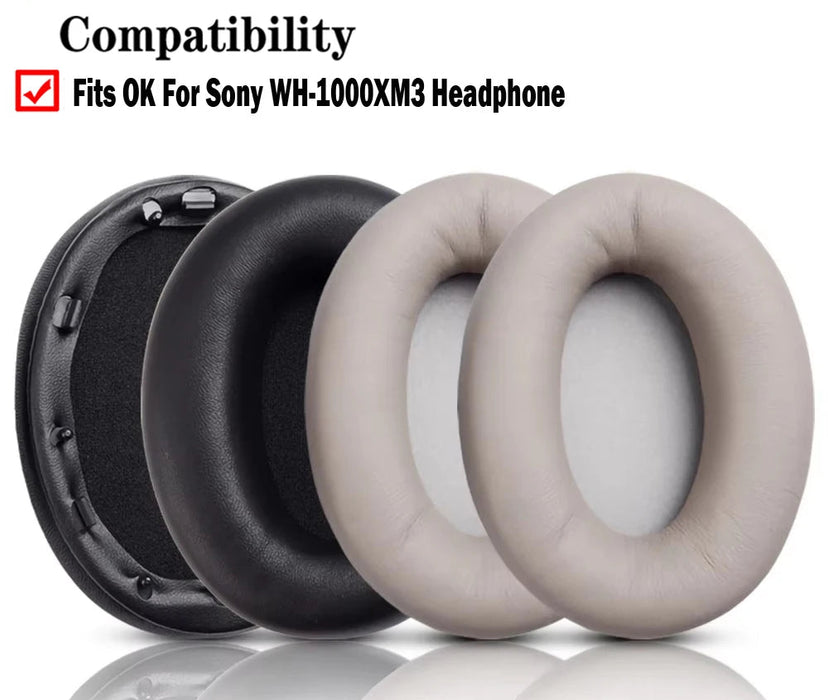 Pair of Replacement Leather Ear Pads For Sony Wh 1000Xm3 Headphones Cushion Foam Earmuffs For 1000Xm3 Headset