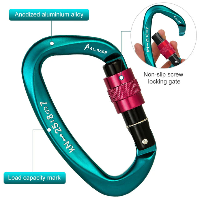 25Kn D Shape Carabiner For Climbing & Rappelling
