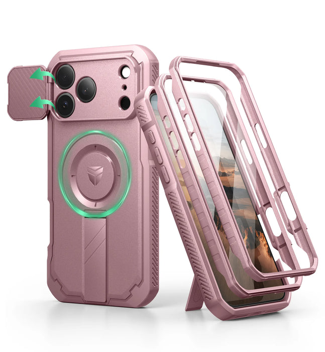 For Iphone 17 Pro Max Shockproof Magnetic Protective Case With Camera Case & Adjustable Kickstand Compatible With Magsafe