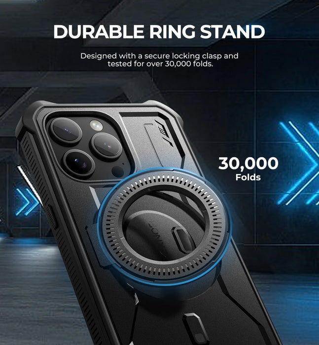 For Iphone 15 Pro Max Compatible Magsafe Full-Body Shockproof Shell Case Holder With Built-In Screen Protector