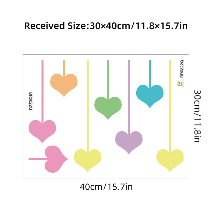 Colourful Heart Wall Stickers For Kids Room Decor