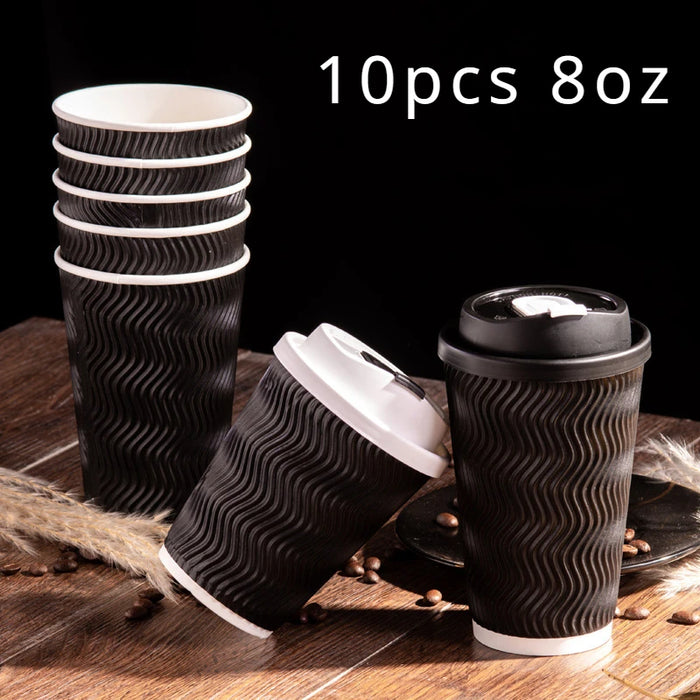 Convenient Disposable Coffee Cups With Lid And Straws