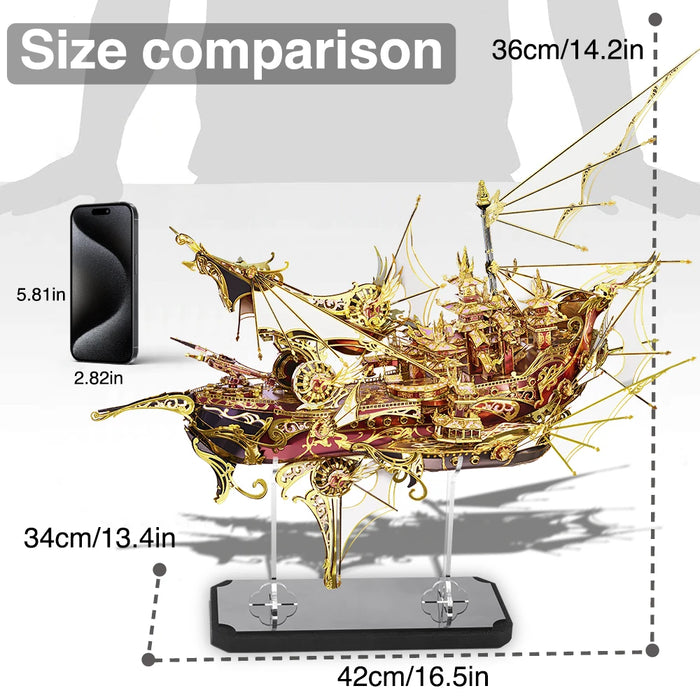 701 Piece Diy 3D Metal Boat Puzzle Kit