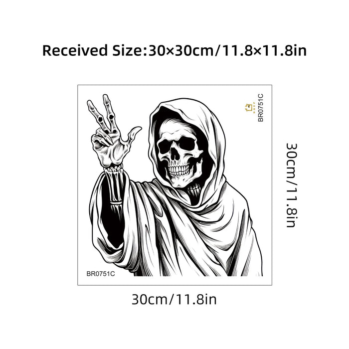 Black Skull Wall Decals For Halloween Decor