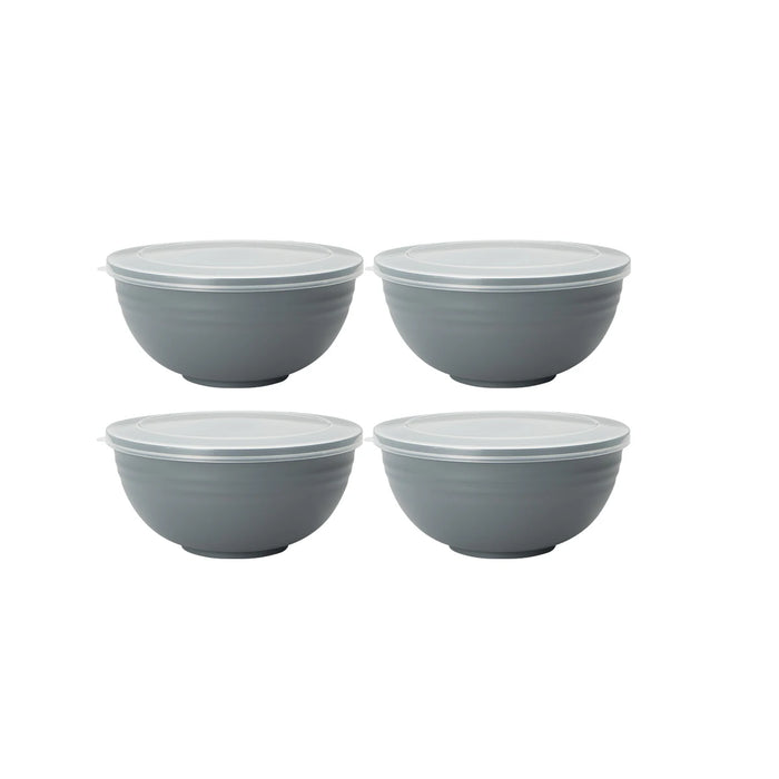 2 / 4 / 6 Piece Reusable Gray Plastic Bowls With Lids