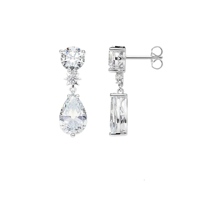 925 Sterling Silver Romantic Water Drop Stud Earrings