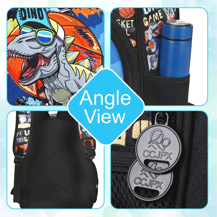 16 Inch Dinosaur Backpack Lunch Box Set For Little Kids