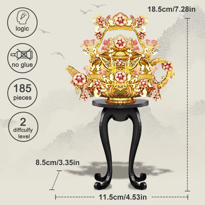 185 Piece Diy 3D Metal Tea Pot Puzzle Set