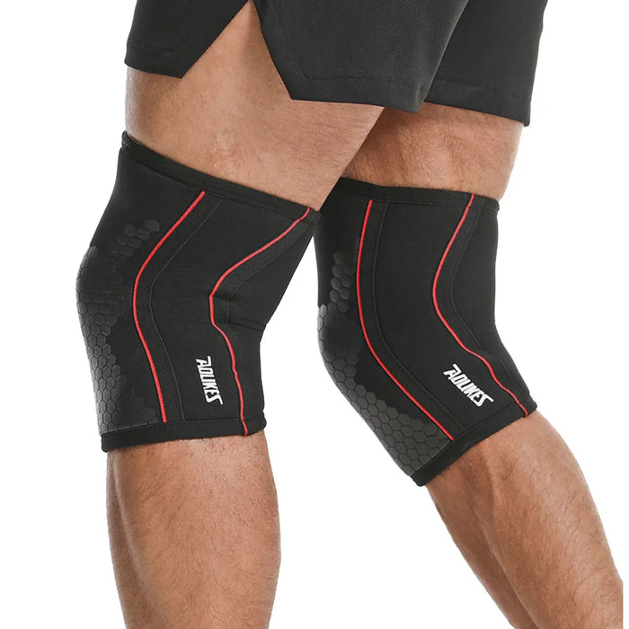 Pair of 7Mm Knee Sleeves For Squats Weightlifting & Powerlifting Compression Support For Lifting