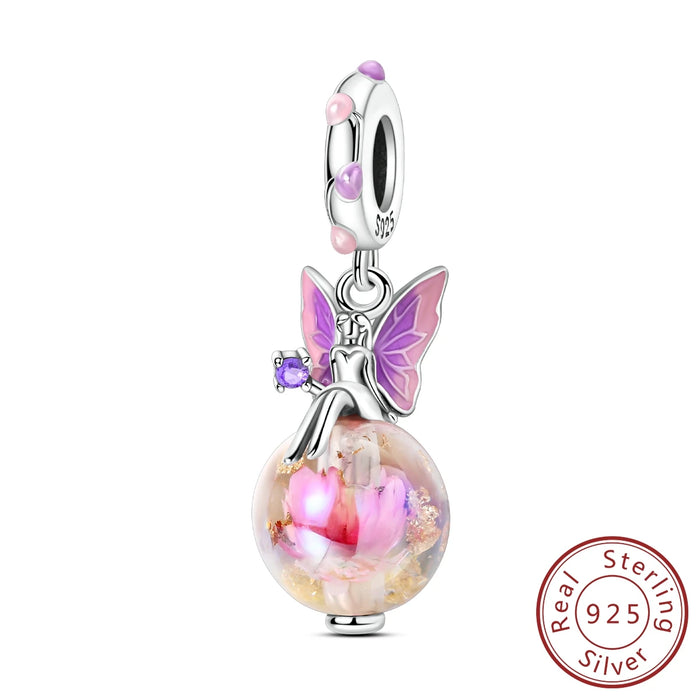 925 Sterling Silver Butterfly Pendant Fits Bracelet Diy Gift For Women