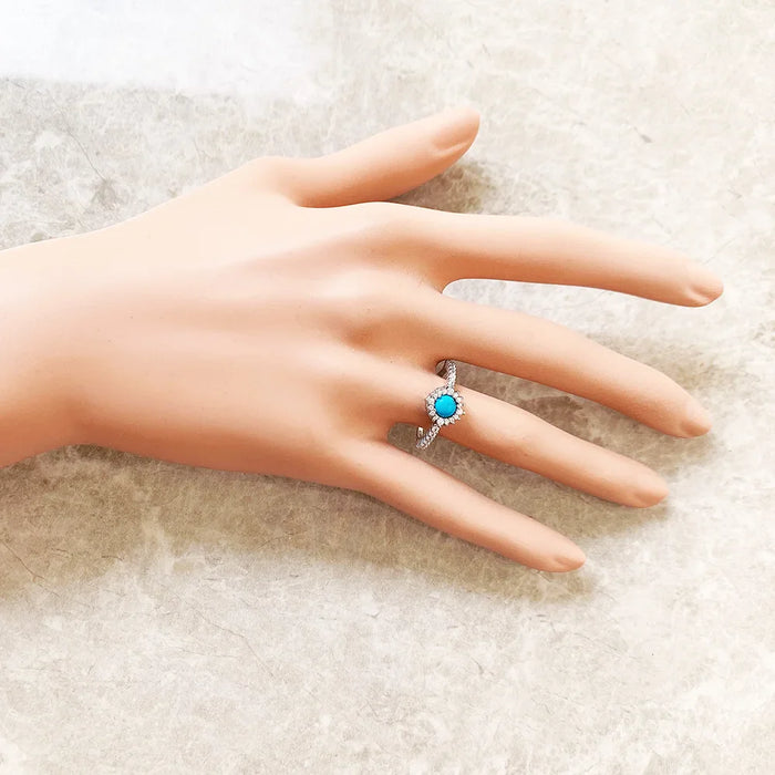 925 Sterling Silver Shimmering Stone Ring For Women