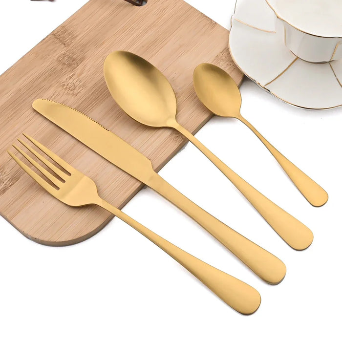 24 Piece Rainbow Stainless Steel Cutlery Set