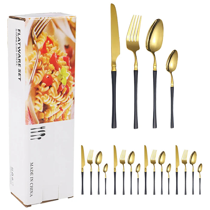 20 Piece Stainless Steel Hotel Tableware Set