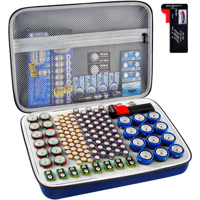 Battery Storage Case Tester Organize Batteries In Garage