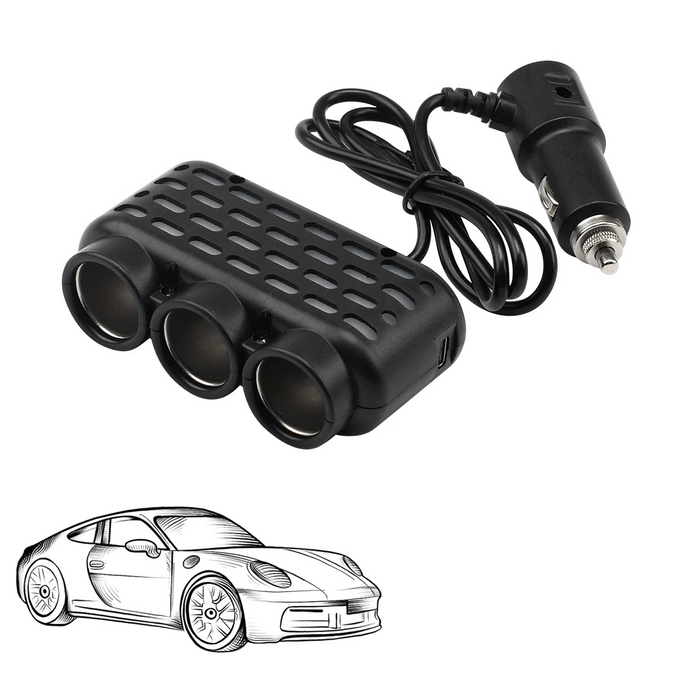 128W Car Charger Splitter 5 In 1 Pd Qc3.0 Dual Usb Socket Fast Charge 12V 24V Phone Power Adapter