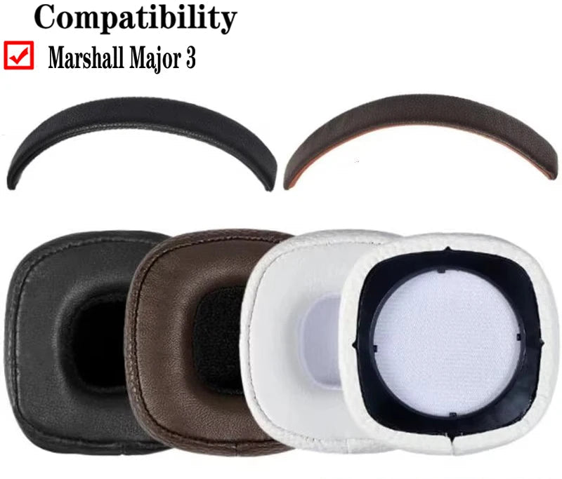 Pair of Protein Leather Ear Pads For Marshall Major 3 Headphones Headband Repair Parts