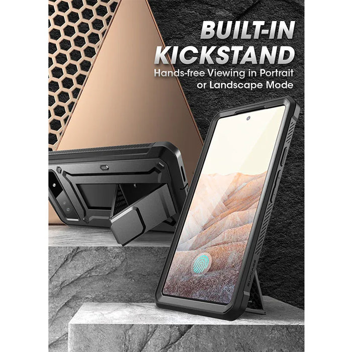 For Google Pixel 7A 2023 Ub Pro Full-Body Rugged Belt-Clip & Kickstand Case With Built-In Screen Protector
