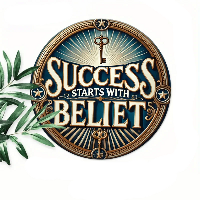 Vintage Wooden Round Sign Motivational Quote Wall Art