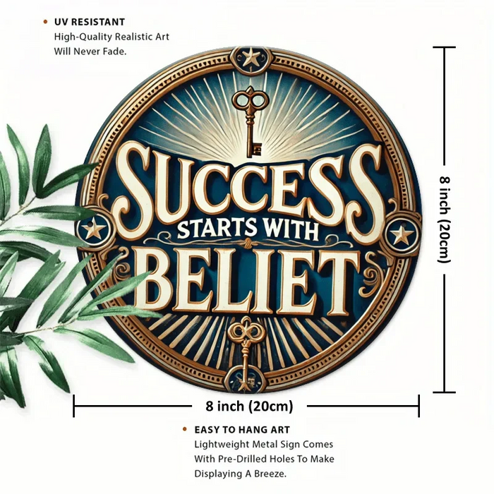 Vintage Wooden Round Sign Motivational Quote Wall Art