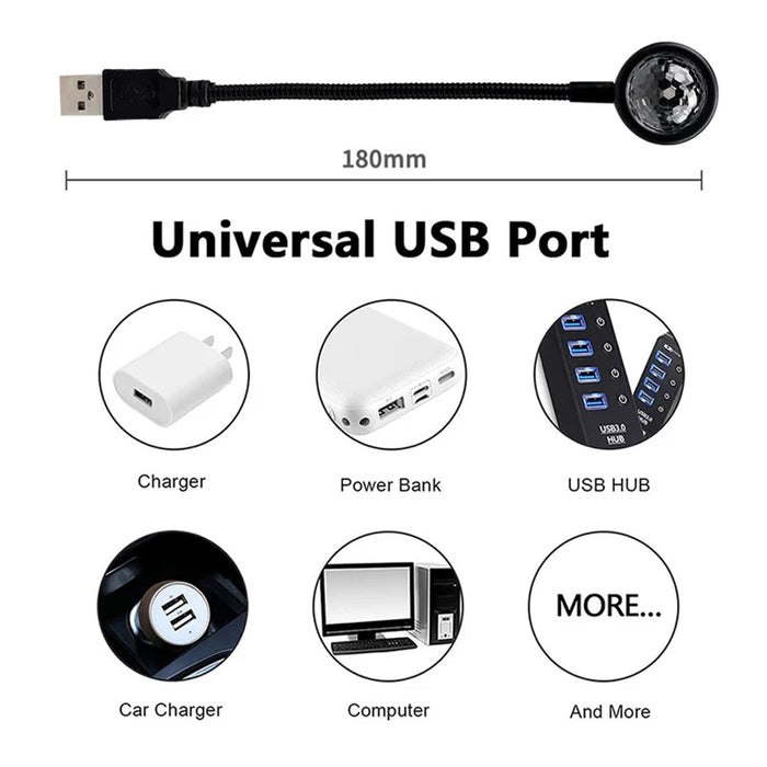 9-Mode Music Control Car Roof Star Light Rgb Led Atmosphere Projector Usb Night Lights