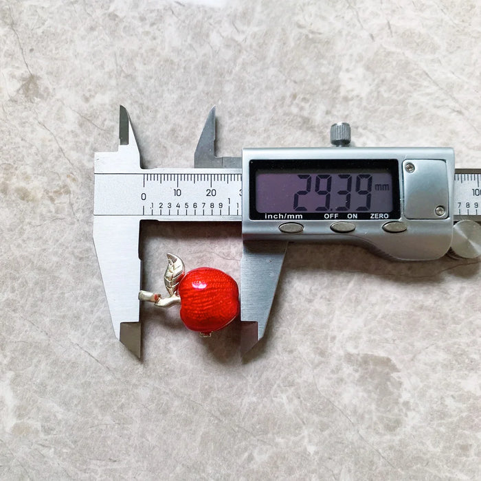 925 Sterling Silver Red Apple Locket Fashion Jewelry For Women