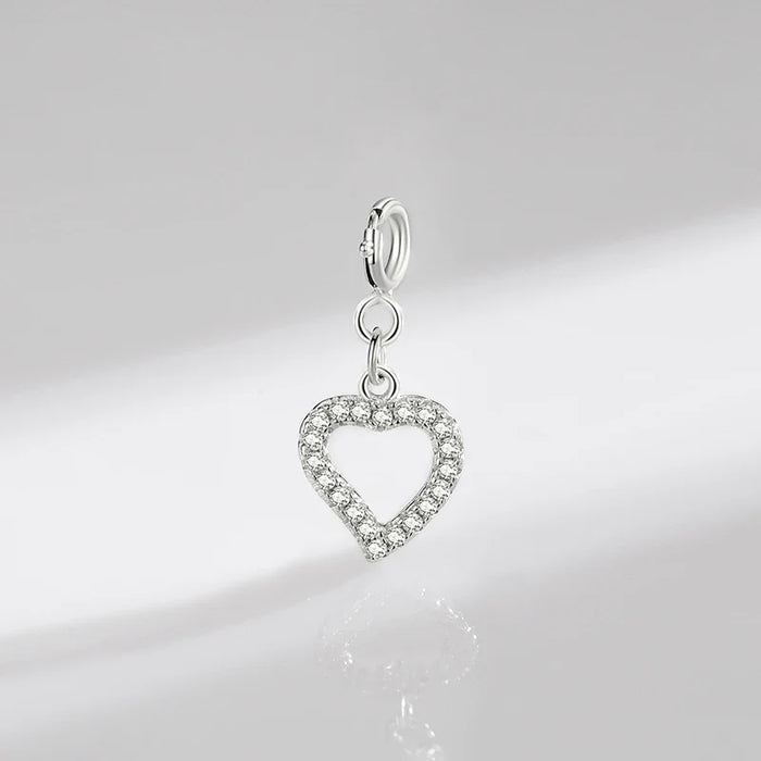 925 Sterling Silver Romantic Heart Pendant For Womendiy Jewelry