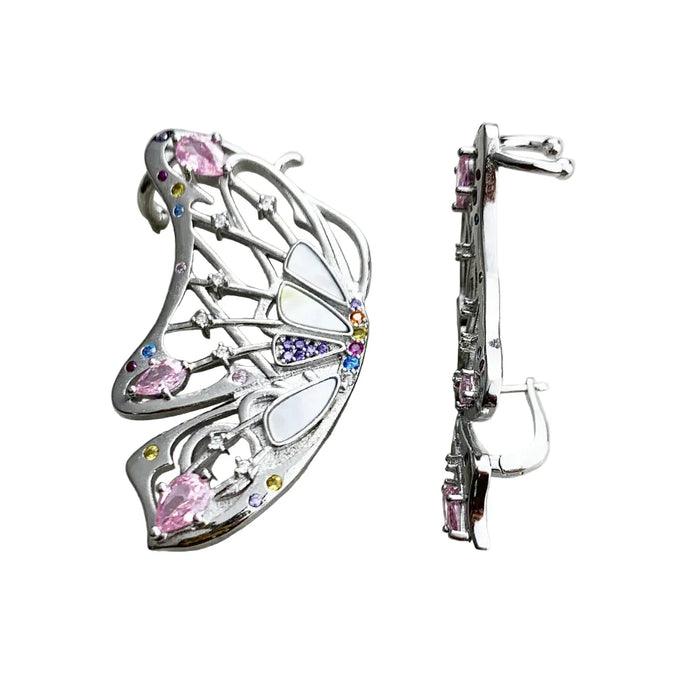 925 Sterling Silver Boho Butterfly Ear Cuff Earrings For Women