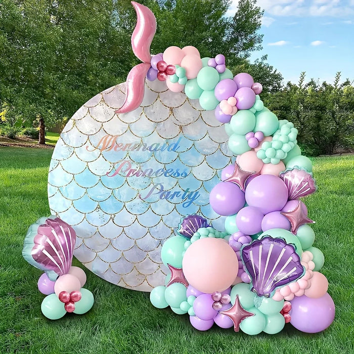 120Pcs Pink Mermaid Balloon Garland Arch Set Wedding Birthday Party Anniversary Graduation Decoration