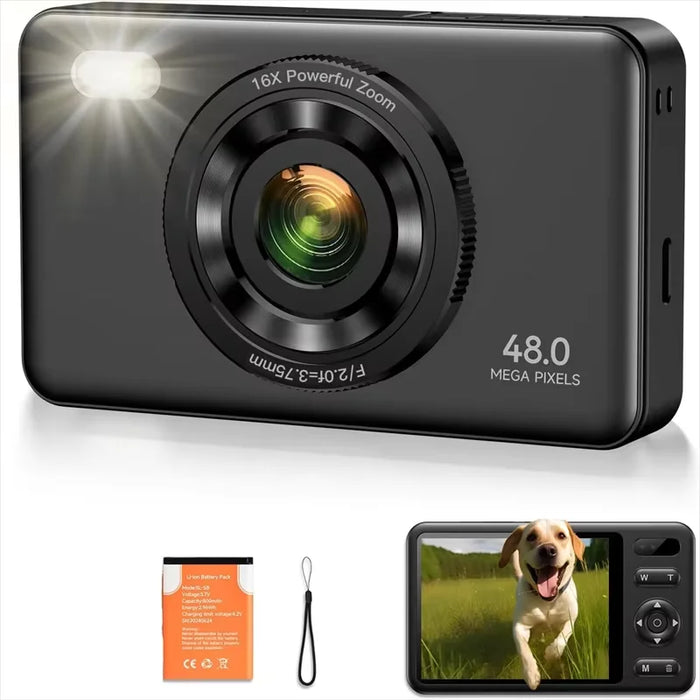 48Mp Autofocus Digital Camera For Kids 2.7K 16X Zoom