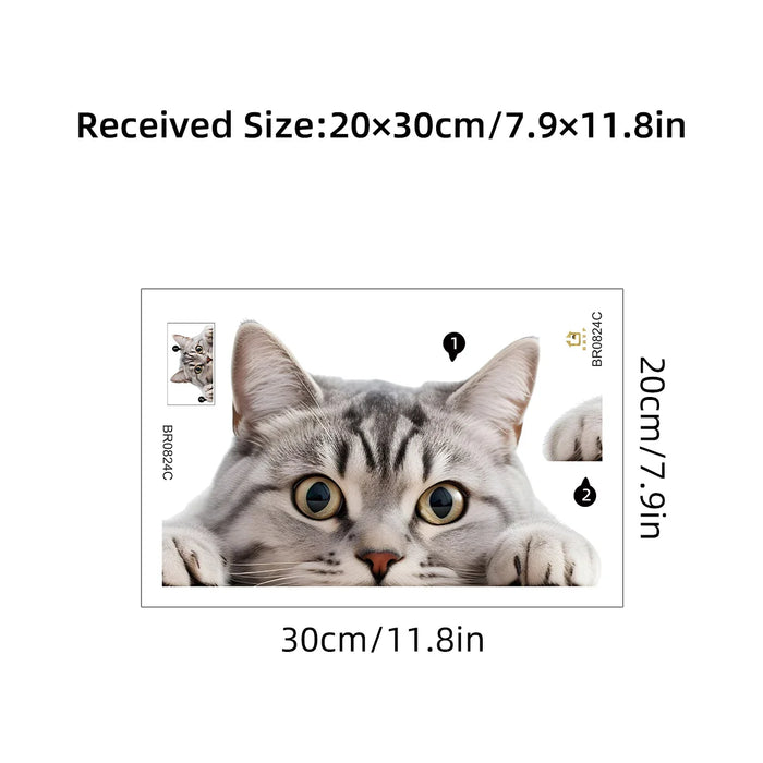 Watercolour Peeping Cat Wall Stickers For Kids Room Decor