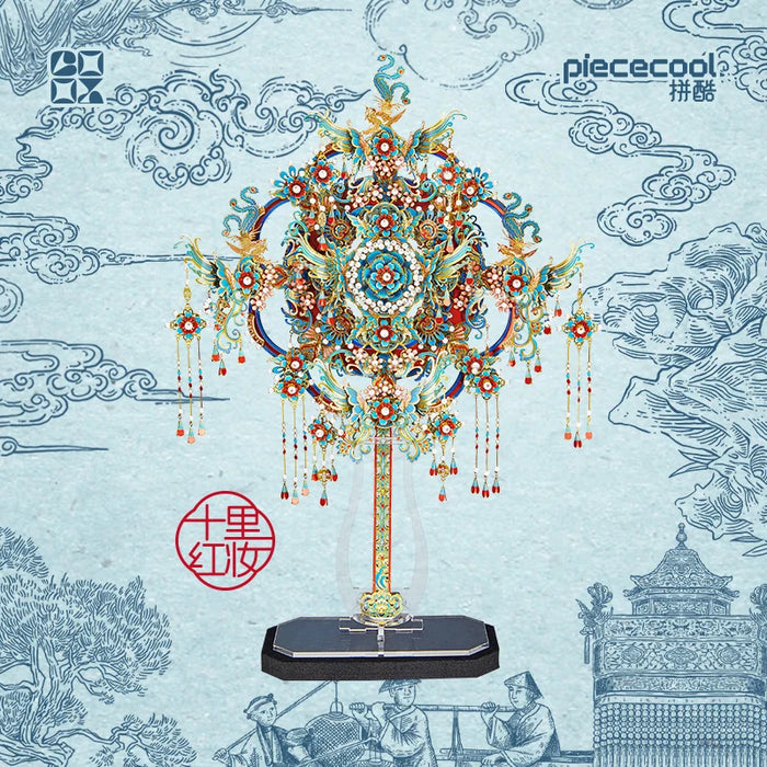 Chinese Style 3D Metal Model Kit Kingfisher Fan Puzzle