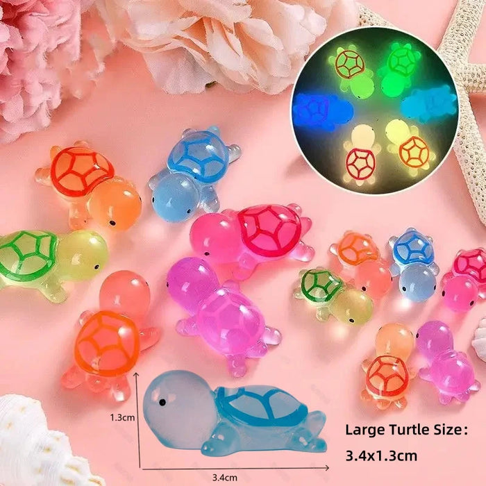 Mini Glow In The Dark Resin Turtles 6 Colors