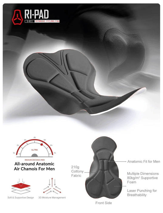 Men's Cycling Bib Shorts With 6 Hour Padding