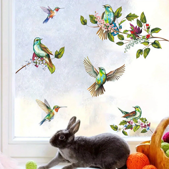 Watercolour Bird Branch Window Stickers For Home Decor