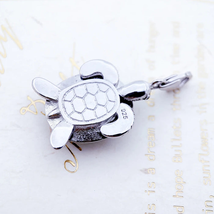 925 Sterling Silver Green Turtle Pendant Fashion Jewelry For Women & Men