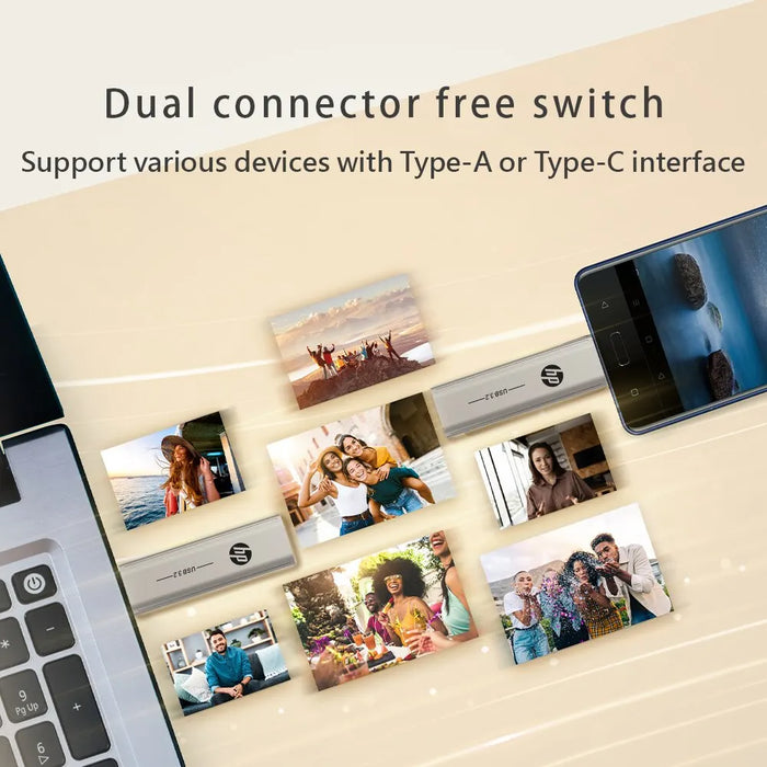 HP 2 In 1 USB Flash Drive 64gb / 128gb / 256gb Dual Use For Computer Mobile USB 3.2