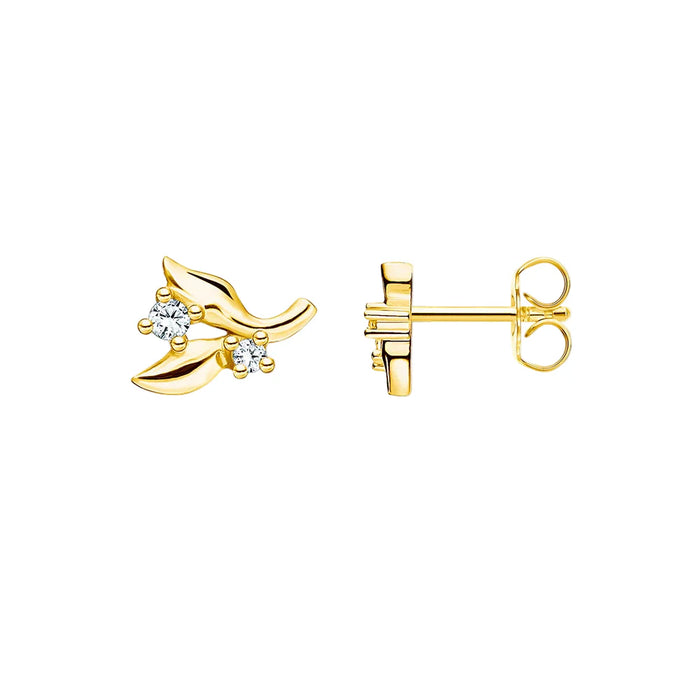 925 Sterling Silver Leaf Ear Studs For Women Trendy Gift